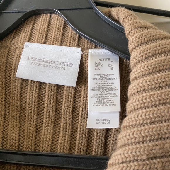 Liz Claiborne Suede and Knit Vest S - Picture 6 of 7
